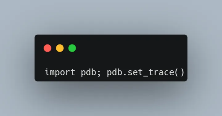Python pdb debugger paused during a test.