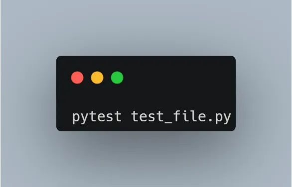 Terminal output from running pytest.