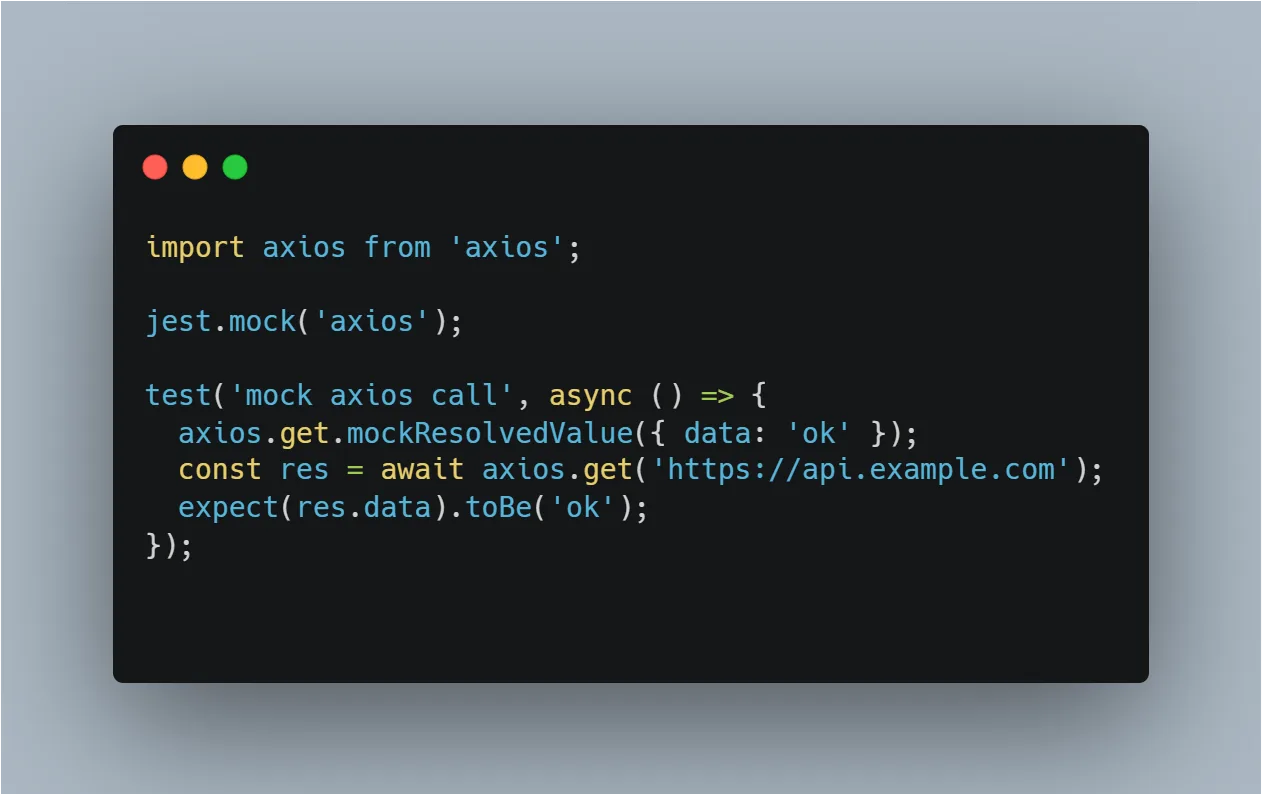 TypeScript asynchronous function test example.