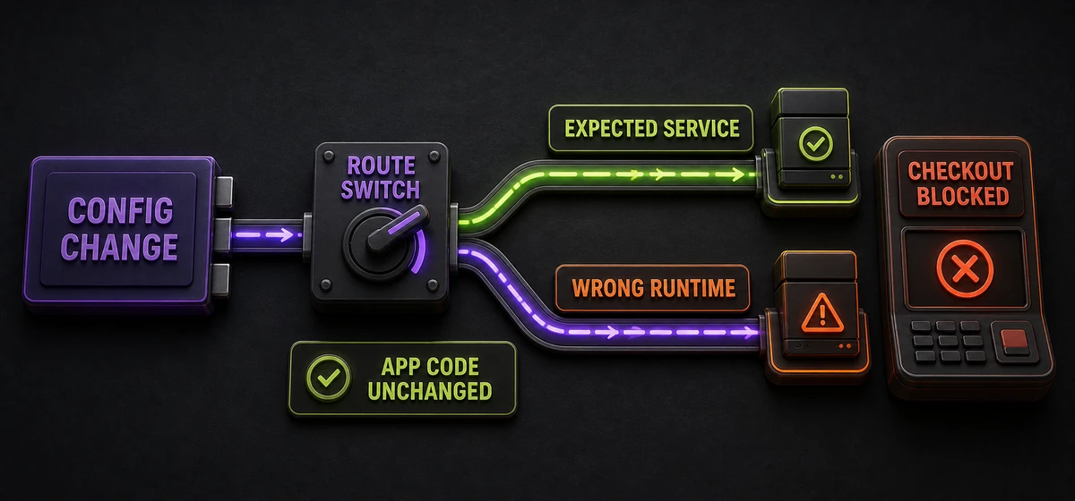 A configuration change connected to a failed checkout flow in the customer-facing product